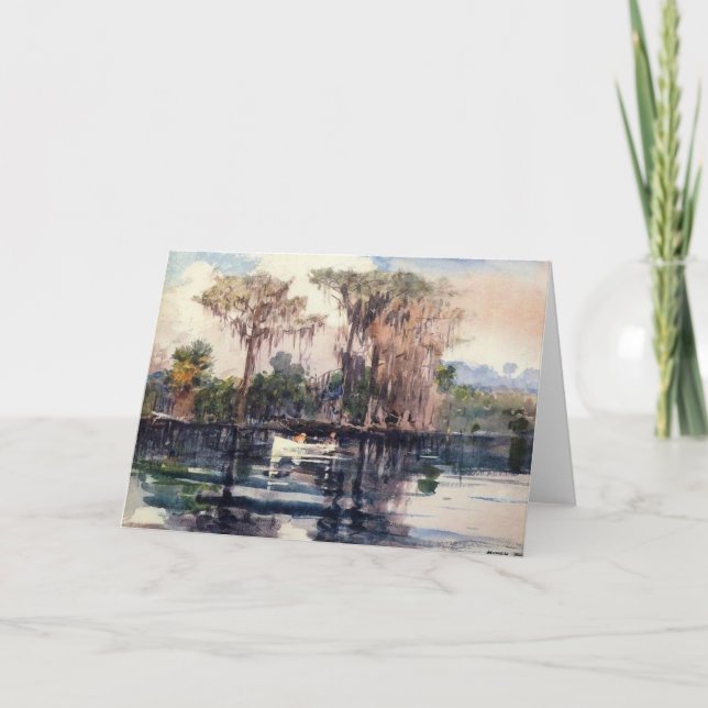 Tarjeta Río de San Juan, Florida, por Winslow Homer (Anverso)