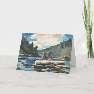Tarjeta Río Hudson, tala   Winslow Homer
