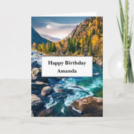 Tarjeta Río y montañas Fotografía cumpleaños