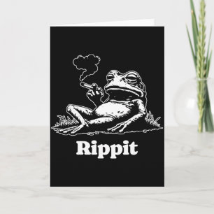 Tarjeta Rippit Frog Fumeta Fumador De Marihuana Divertido 