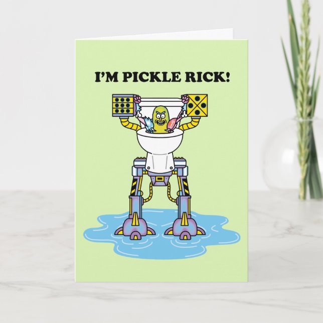 Tarjeta RIQUEZA Y MORTY™| Pickle Rick Toilet Mech (Anverso)