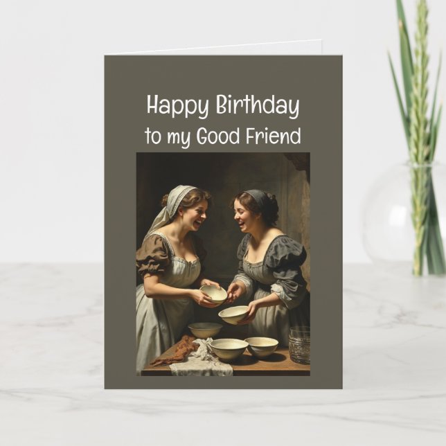 Tarjeta Risas de cumpleaños de buenos amigos (Anverso)