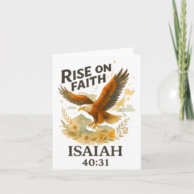 Tarjeta Rise On Faith Isaiah 40_31 Eagle Christian Waterco (Anverso)