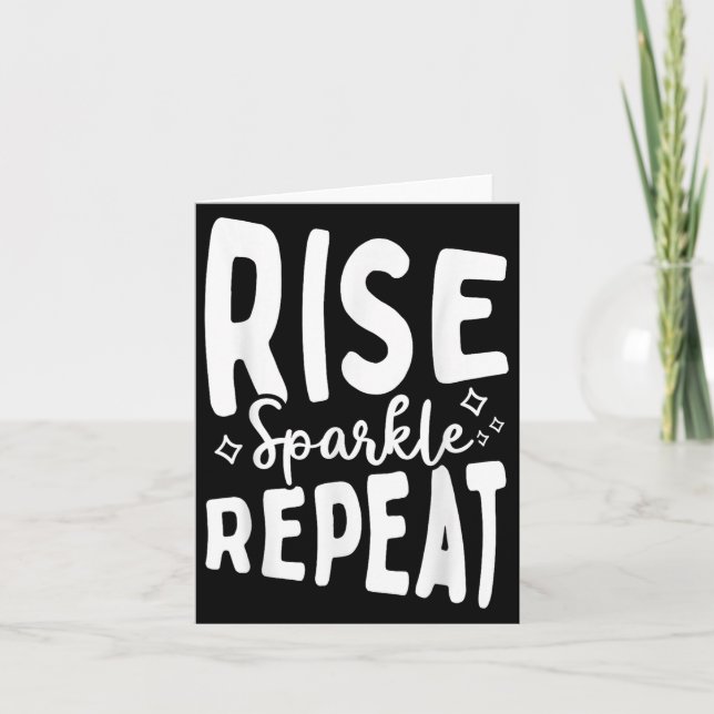 Tarjeta Rise Sparkle Repeat - Sitive Mindset Motivational  (Anverso)