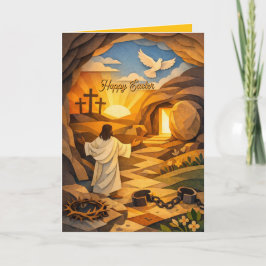 Tarjeta Risen Jesus Empty Tomb 3D Papercut Easter Card