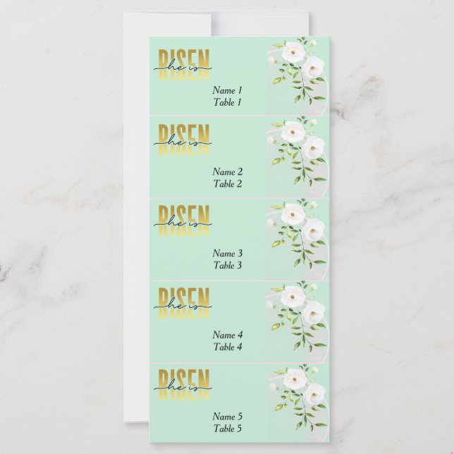 Tarjeta Risen Religion Christian Mint Easter Place (Anverso)