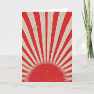 Tarjeta Rising Sun Background – Retro Vintage Rays