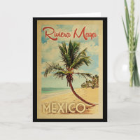 Riviera Maya Palm Tree Vintage Travel
