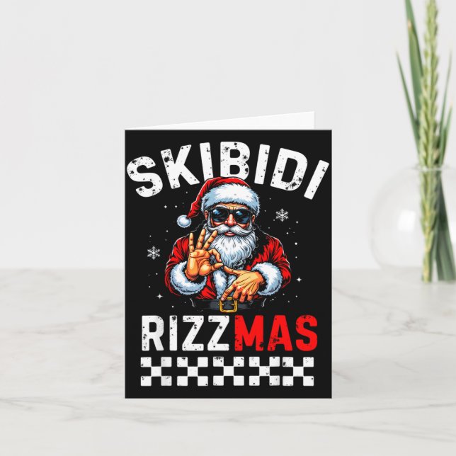 Tarjeta Rizz Christmas Santa 6 7 Funny Xmas Skibidi Rizzma (Anverso)