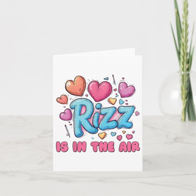 Tarjeta Rizz Día de San Valentín - Meme de Corazones Cutas (Anverso)