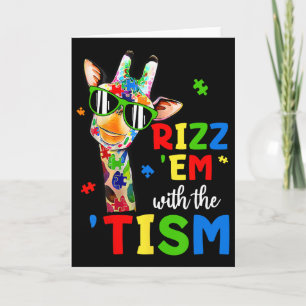 Tarjeta Rizz Em con el Tism Autismo Jirafa Divertido Autis