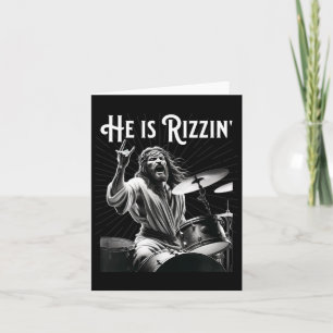 Tarjeta Rizz Gracioso Es Rizzin Jesus Drumming