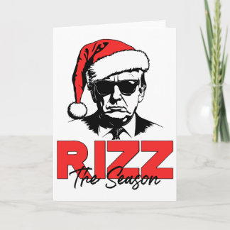 Tarjeta Rizz La Temporada De Navidad Divertido Trump Santa