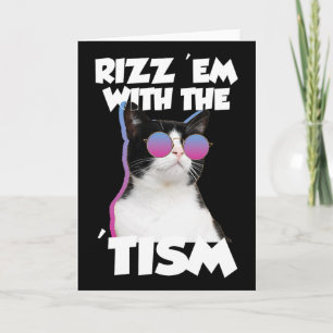 Tarjeta Rízzalos Con El Gato Meme Tism Rizzler Divertido A