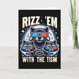 Tarjeta Rízzalos Con El Tism Retro Vintage Mapache Meme A
