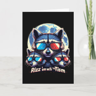 Tarjeta Rízzalos Con El Tism Retro Vintage Mapache Meme A