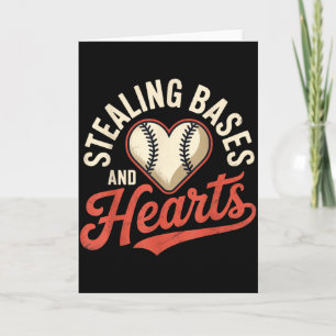 Tarjeta Robando Bases Y Corazones Puns De Béisbol Deportes