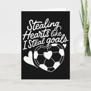 Tarjeta Robando Corazones Como Robo Goles Fútbol Valentín