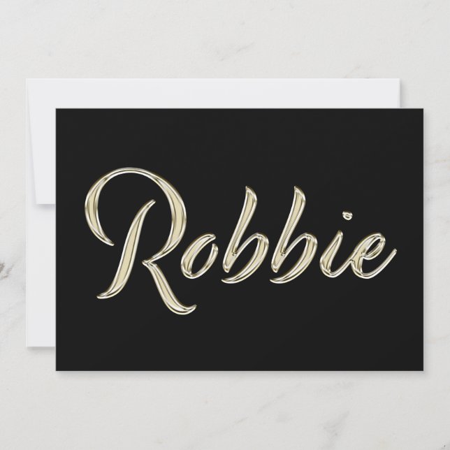 Tarjeta Robbie Name white gold Handwriting Karte (Anverso)