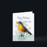 Tarjeta Robin Garden Bird Vida Silvestre Sister-in-law Cum<br><div class="desc">Las imágenes de arte de la naturaleza de vida silvestre de Robin Garden American complacerán a un observador de aves y a un amante de la naturaleza o de la vida salvaje. Feliz cumpleaños,  cuñada y amiga</div>
