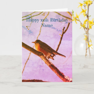 Tarjeta Robin In Snow Nature Art Cumpleaños Personalizado