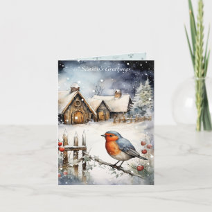 Tarjeta Robin Red Breast Navidades