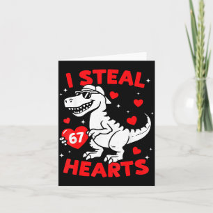Tarjeta Robo 67 Corazón Dinosaurio Para Niños Niñas Vale
