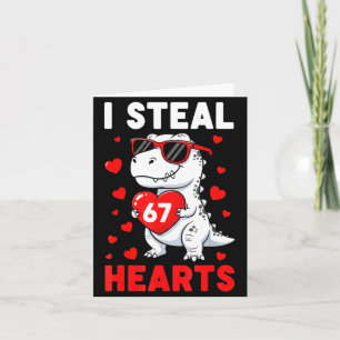 Tarjeta Robo 67 Corazones Divertido 67 San Valentín Dinosa