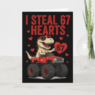 Tarjeta Robo 67 Corazones T-rex Dino Camión Seis Siete Val