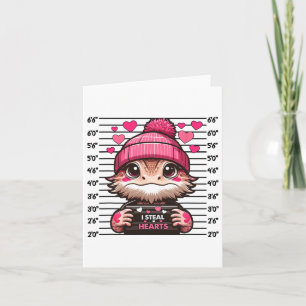 Tarjeta Robo Corazón Dragón Barbudo Mugshot Valentin