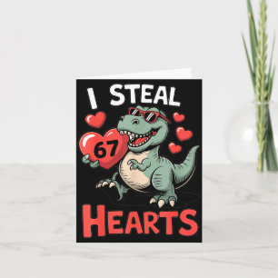 Tarjeta Robo Corazones 67 Día de San Valentín 67 Meme 6 7
