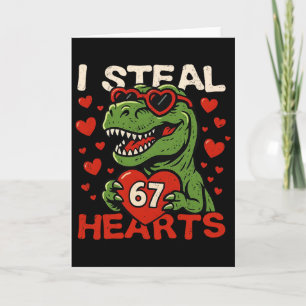 Tarjeta Robo Corazones 67 Funny Valentine T-rex Dinosaur M