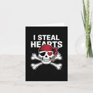 Tarjeta Robo corazones Día de San Valentín Pirate Funny Va