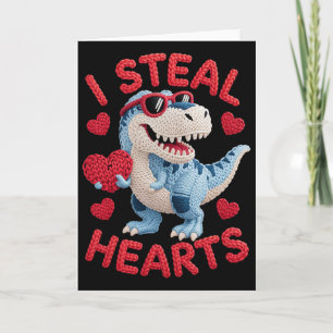 Tarjeta Robo Corazones Traje De Dinosaurio Lindo Para Niño
