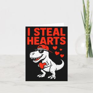 Tarjeta Robo Corazones Trex Dino Bebe Niño Valentines Todd