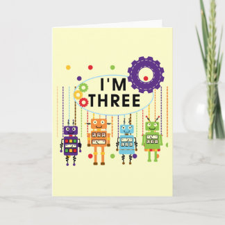 Tarjeta Robot 3er cumpleaños camisetas y regalos de T