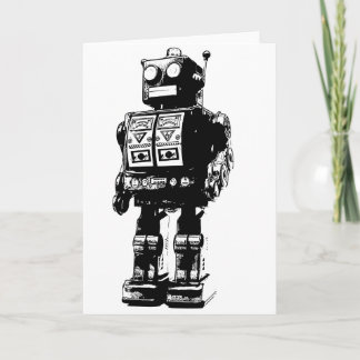 Tarjeta Robot blanco y negro