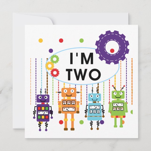 Tarjeta Robot camisetas y regalos de cumpleaños (Anverso)