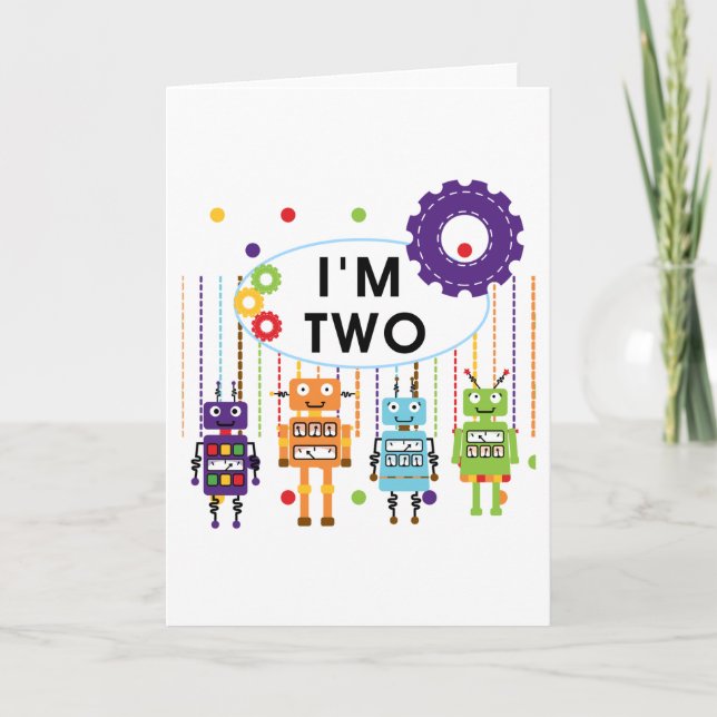 Tarjeta Robot camisetas y regalos de cumpleaños (Anverso)