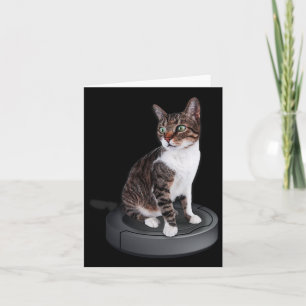 Tarjeta Robot Cat Vacuum Cleaner Feline Animal Cute Cat