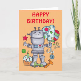 Tarjeta Robot de cumpleaños