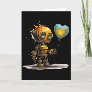 Tarjeta Robot Divertido Increíble De Amor De San Valentín