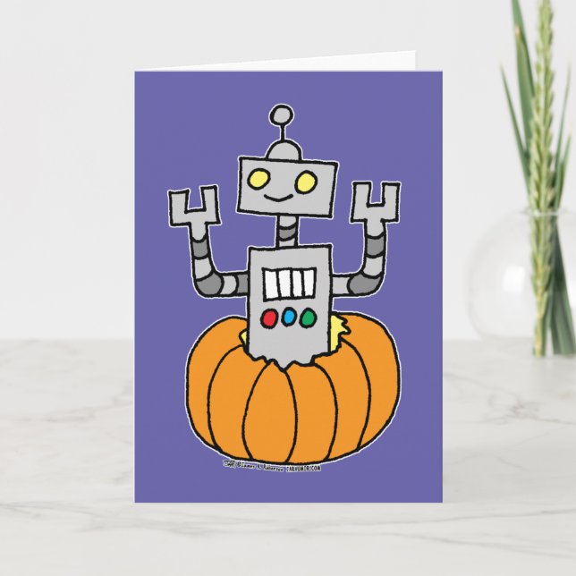 Tarjeta Robot en calabaza (Anverso)