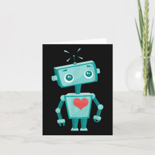 Tarjeta Robot Heart Día de San Valentín Para Niños Chicas