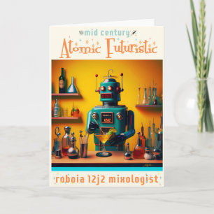 Tarjeta Robot Retro Futurista ROBIA 12J2 Mixólogo