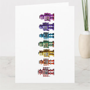 Tarjeta Robots arco iris