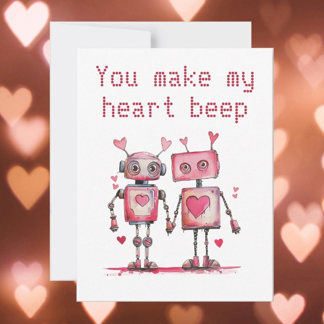 Tarjeta Robots Hacen que mi corazón palpite San Valentín (Subido por el creador)