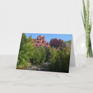 Tarjeta Roca de la Catedral y arroyo en Sedona Arizona