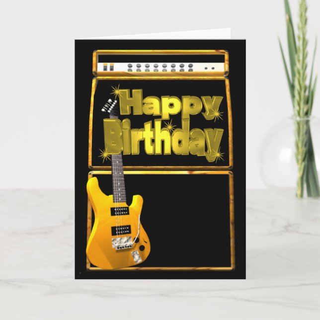 Tarjeta Roca de las guitarras del feliz cumpleaños (Anverso)
