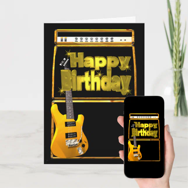  Tarjeta Roca de las guitarras del feliz cumpleaños